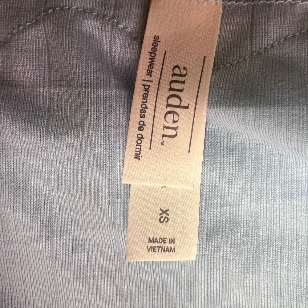 Auden Light Blue Ribbed Lace Trim Pajama Set Cami and Shorts Size XS NEW - Picture 6 of 6